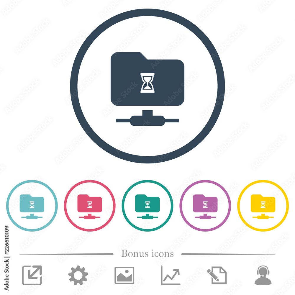 FTP busy flat color icons in round outlines FTP busy flat color icons in round outlines