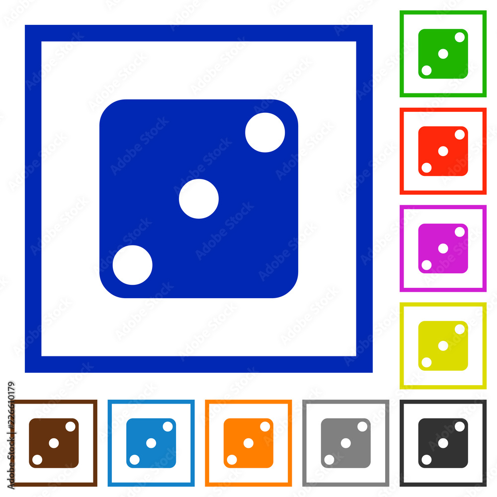 Domino three flat framed icons Domino three flat framed icons