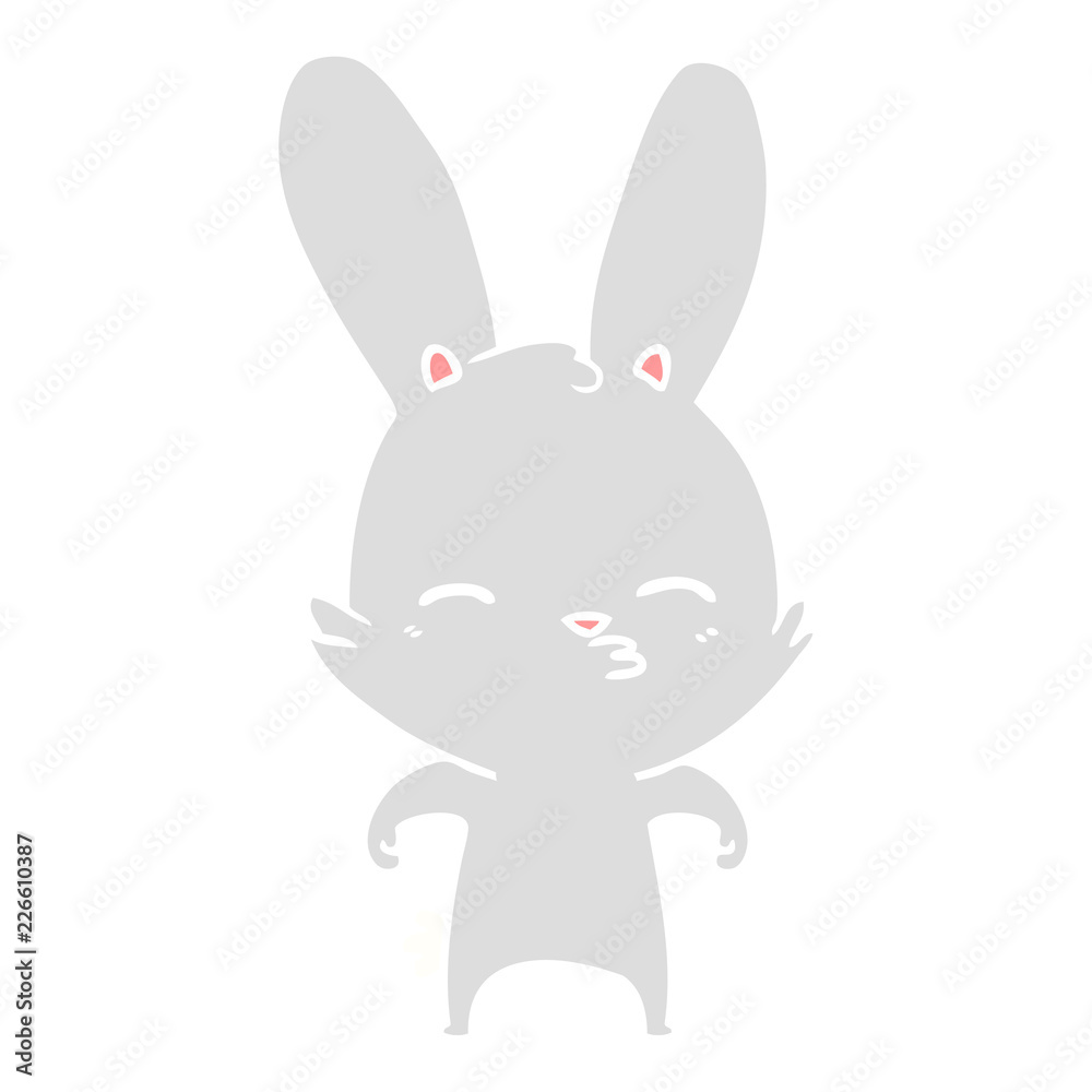 curious bunny flat color style cartoon curious bunny flat color style cartoon