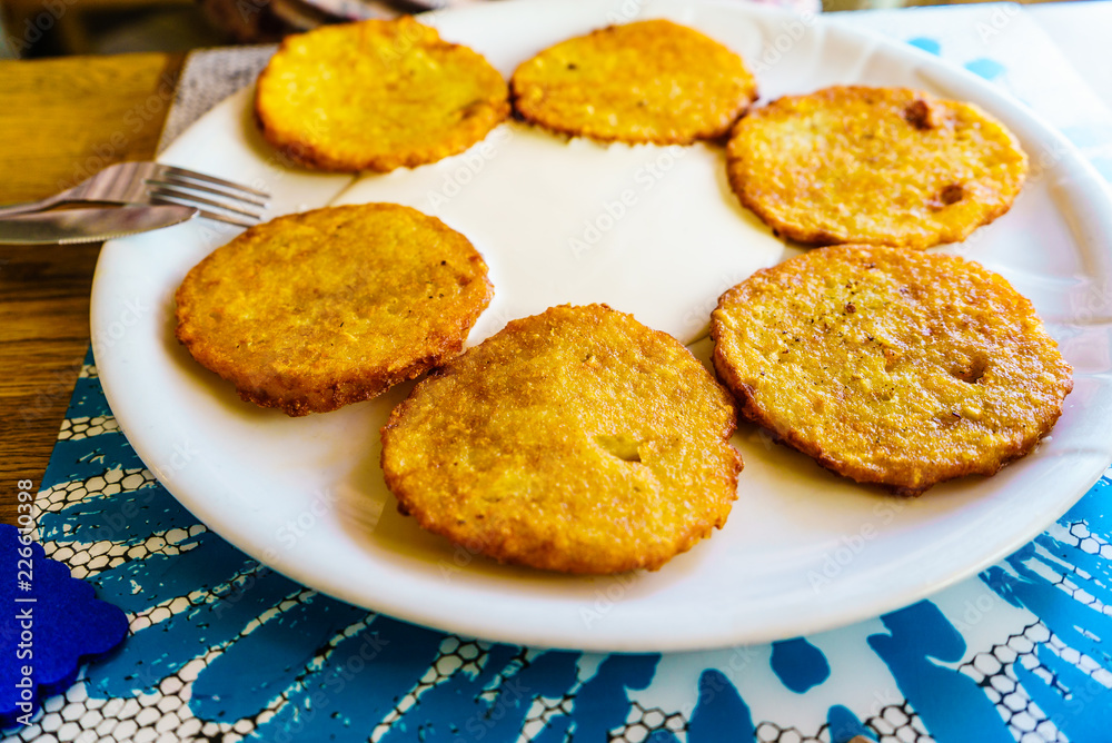 Six potato pancakes