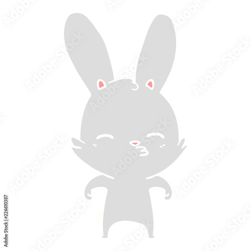 curious bunny flat color style cartoon