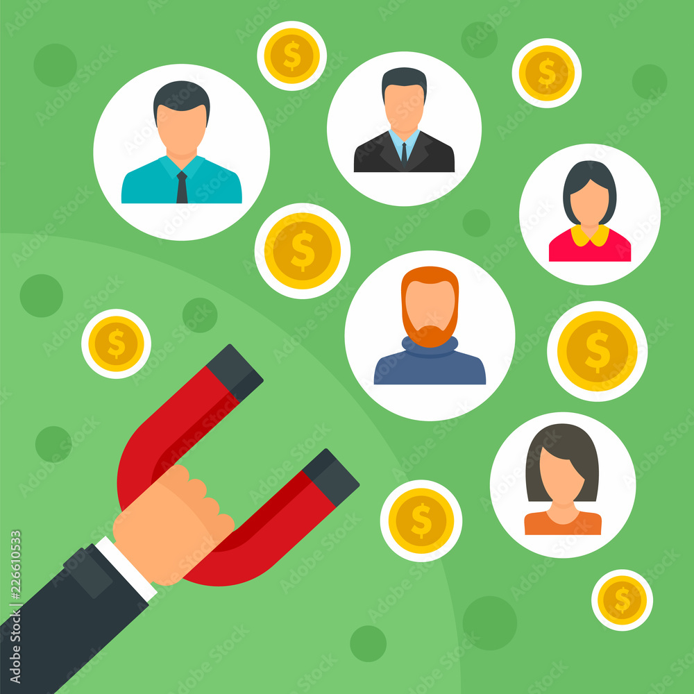 customer retention concept background. Flat illustration of