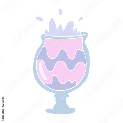flat color illustration of a cartoon weird cocktail