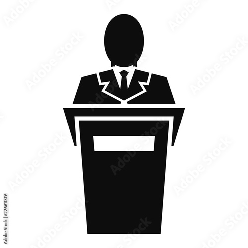 Leader speech icon. Simple illustration of leader speech vector icon for web design isolated on white background