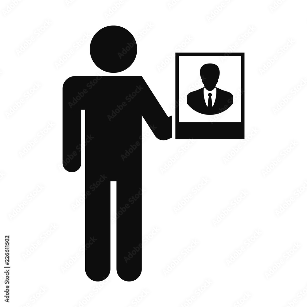 Man present candidate icon. Simple illustration of man present candidate vector icon for web design isolated on white background Man present candidate icon. Simple illustration of man present candidate vector icon for web design isolated on white background