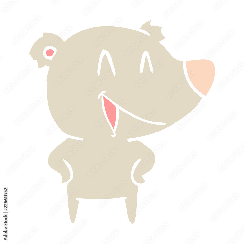 laughing bear flat color style cartoon laughing bear flat color style cartoon