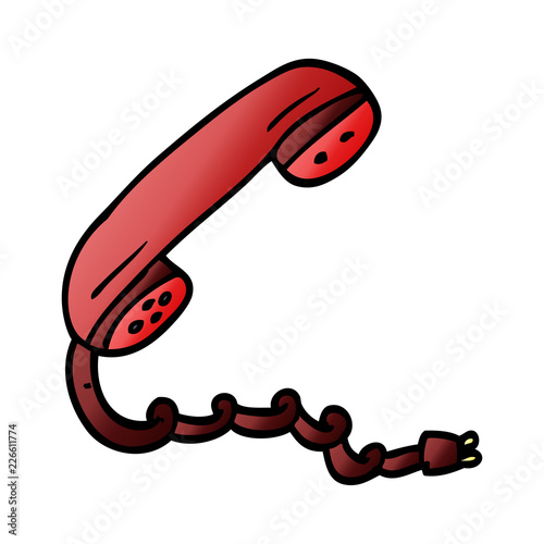 cartoon doodle telephone handset