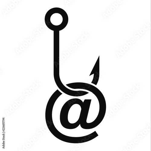 Phishing email icon. Simple illustration of phishing email vector icon for web design isolated on white background