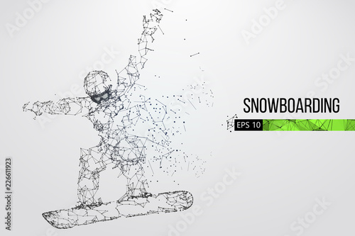 Silhouette of a snowboarder jumping isolated. Vector illustration
