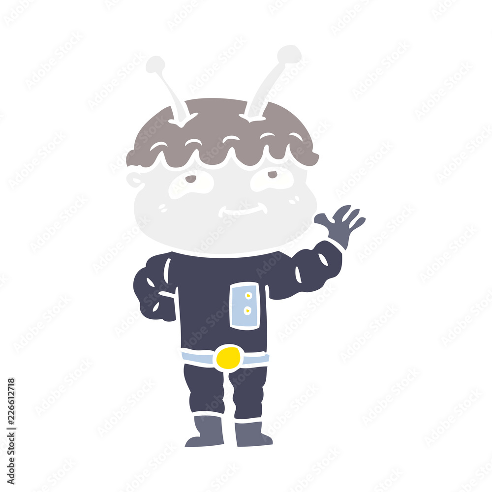 friendly flat color style cartoon spaceman friendly flat color style cartoon spaceman