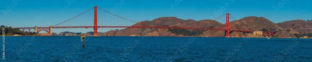 Golden Gate Bridge in full view seen from San Francisco Ca. Golden Gate Bridge in full view seen from San Francisco Ca.