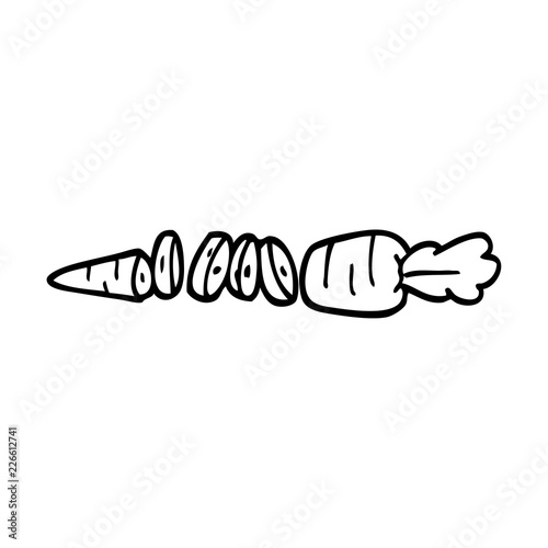 Fototapeta rysowanie linii kreskówka posiekana marchewka