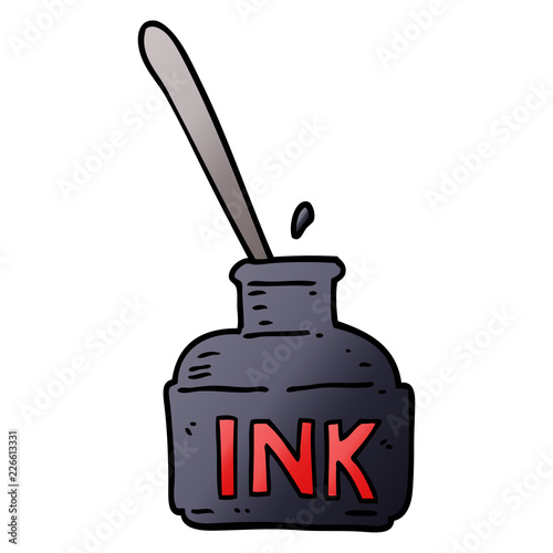 cartoon doodle ink bottle