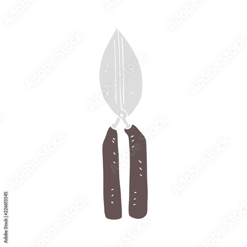 flat color illustration of a cartoon shears
