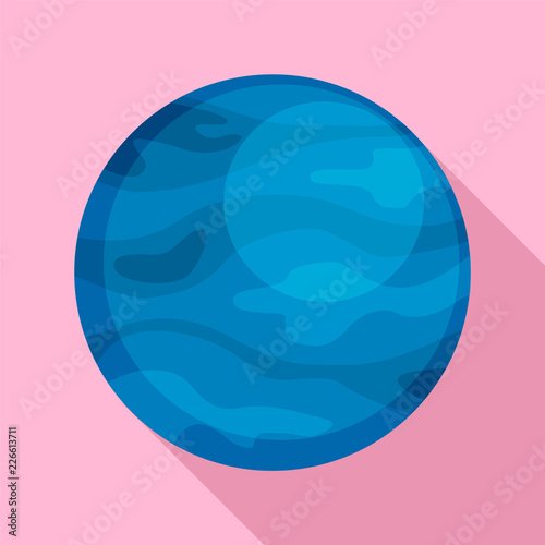 Neptune planet icon. Flat illustration of neptune planet vector icon for web design
