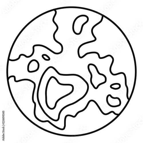 Pluto planet icon. Outline illustration of pluto planet vector icon for web design isolated on white background