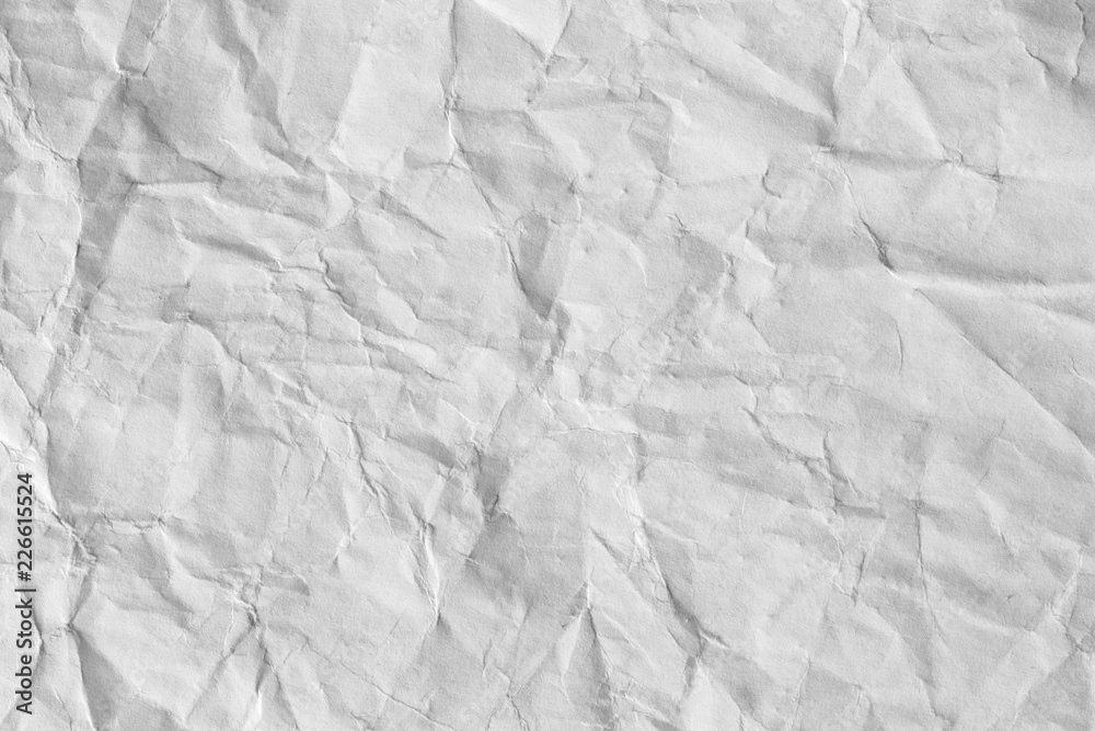 Fototapeta premium Crumpled paper./ Creased texture white background 