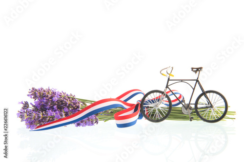 Fototapeta Naklejka Na Ścianę i Meble -  Biking in France on white background