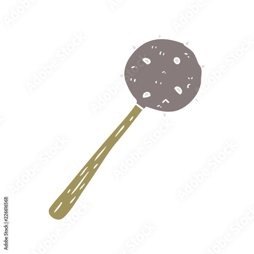 flat color style cartoon medieval mace weapon