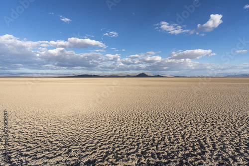 Late afternoon light at Soda dry lake in the Mojave desert near Baker, California. 