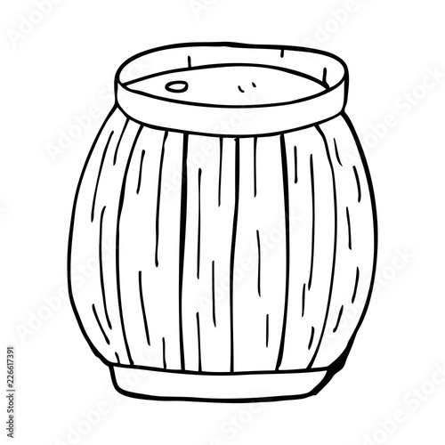 line drawing cartoon beer barrel