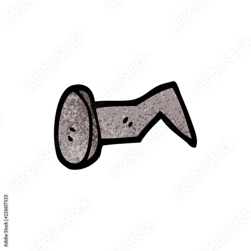 cartoon doodle bent iron nail