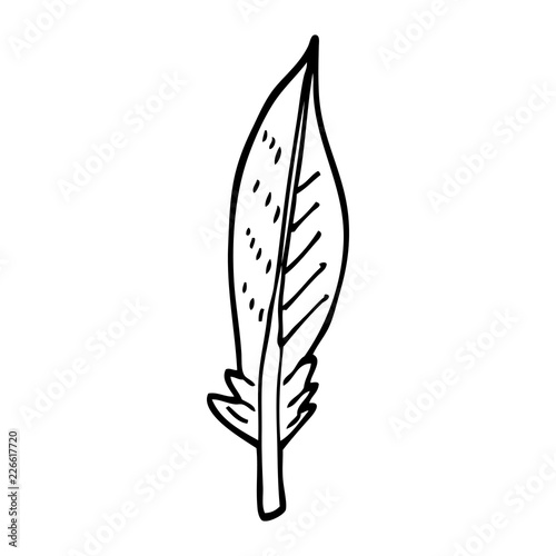 line drawing cartoon golden feather