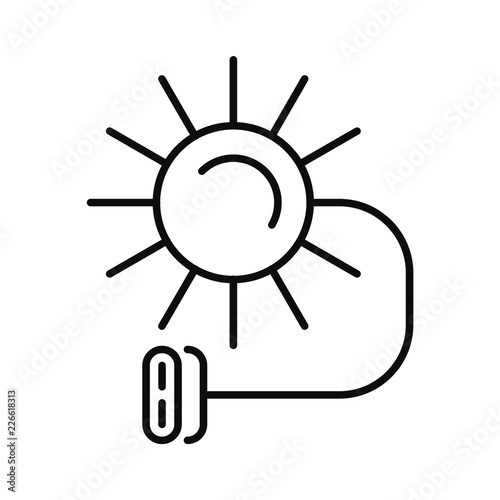 Solar electric icon. Outline illustration of solar electric vector icon for web design isolated on white background