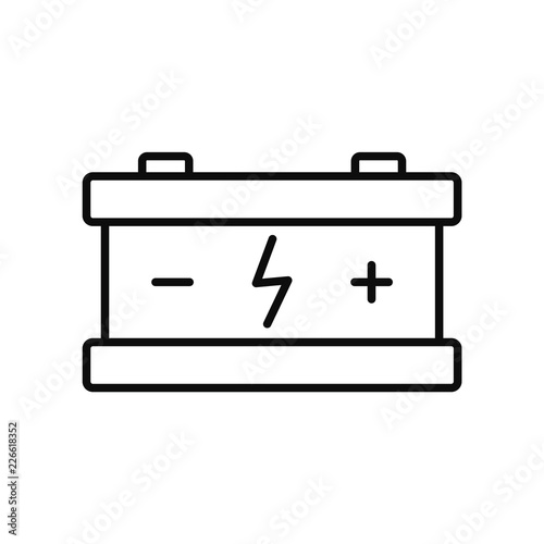 Eco car battery icon. Outline illustration of eco car battery vector icon for web design isolated on white background