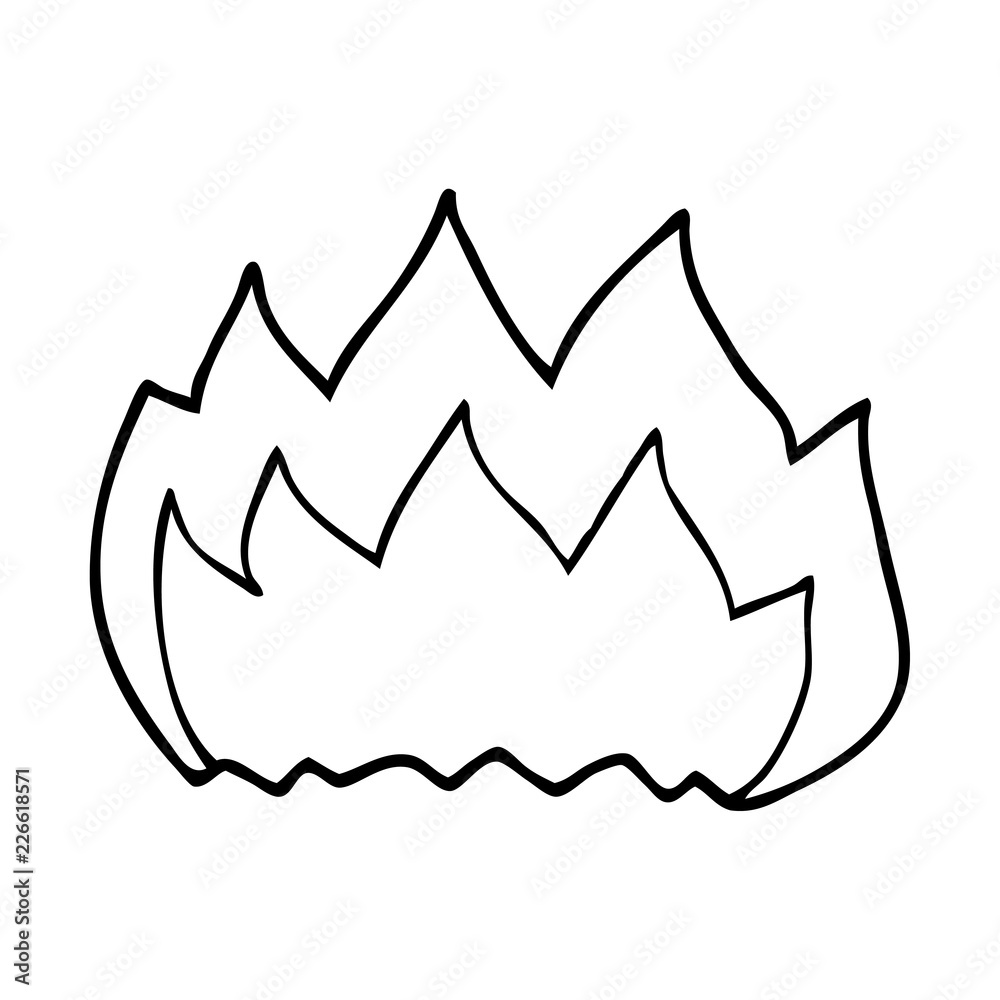 line drawing cartoon gas flame