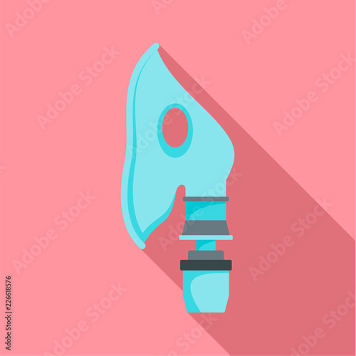 Respiratory mask icon. Flat illustration of respiratory mask vector icon for web design