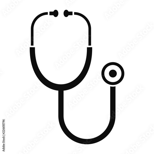 Stethoscope icon. Simple illustration of stethoscope vector icon for web design isolated on white background