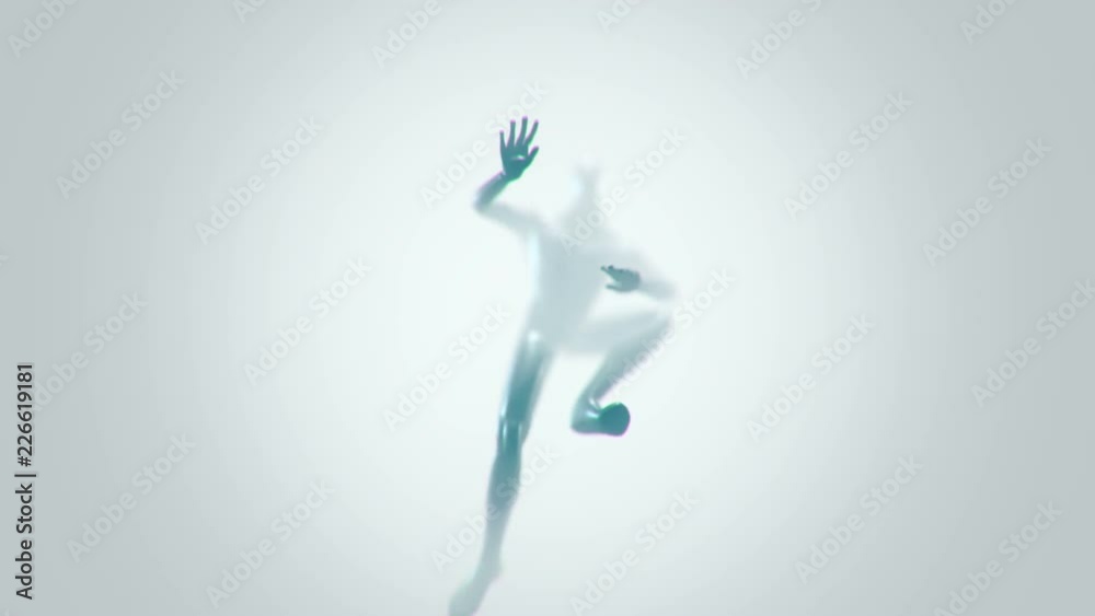 Abstract background with animation of crawl human behind the glass surface. Animation of seamless loop. Abstract background with animation of crawl human behind the glass surface. Animation of seamless loop.