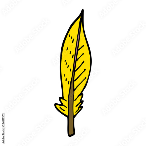 cartoon doodle golden feather