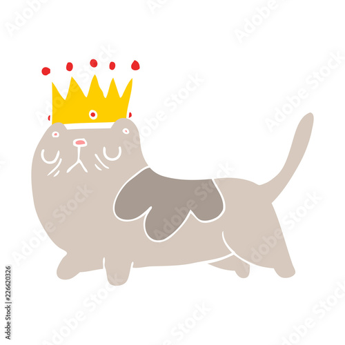 flat color style cartoon arrogant cat