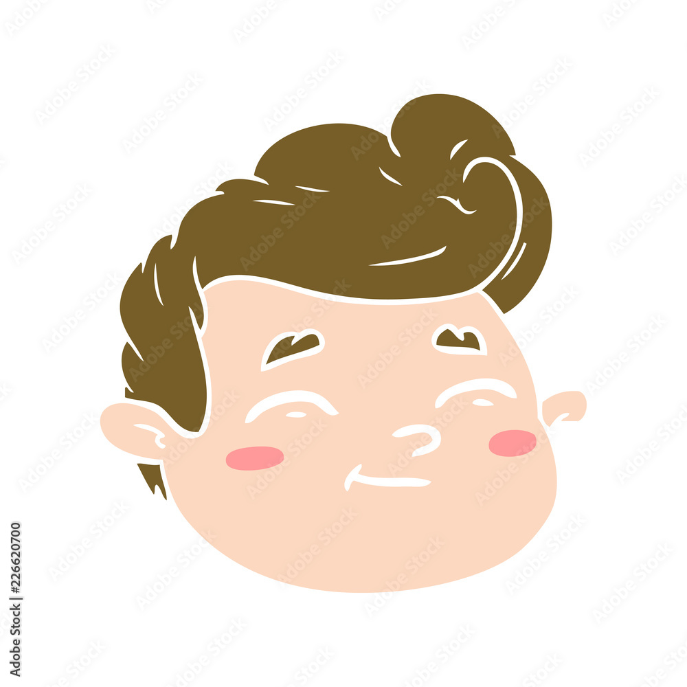 flat color style cartoon male face flat color style cartoon male face