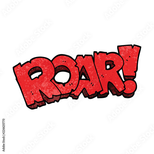 cartoon doodle roar sign