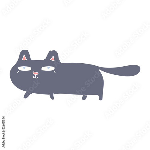 flat color style cartoon sly cat
