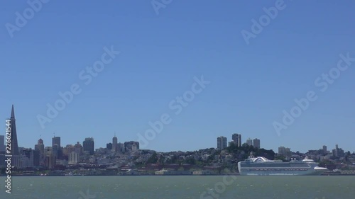 San Francisco skyline as seen from Treasure Island in San Francisco, California, USA.