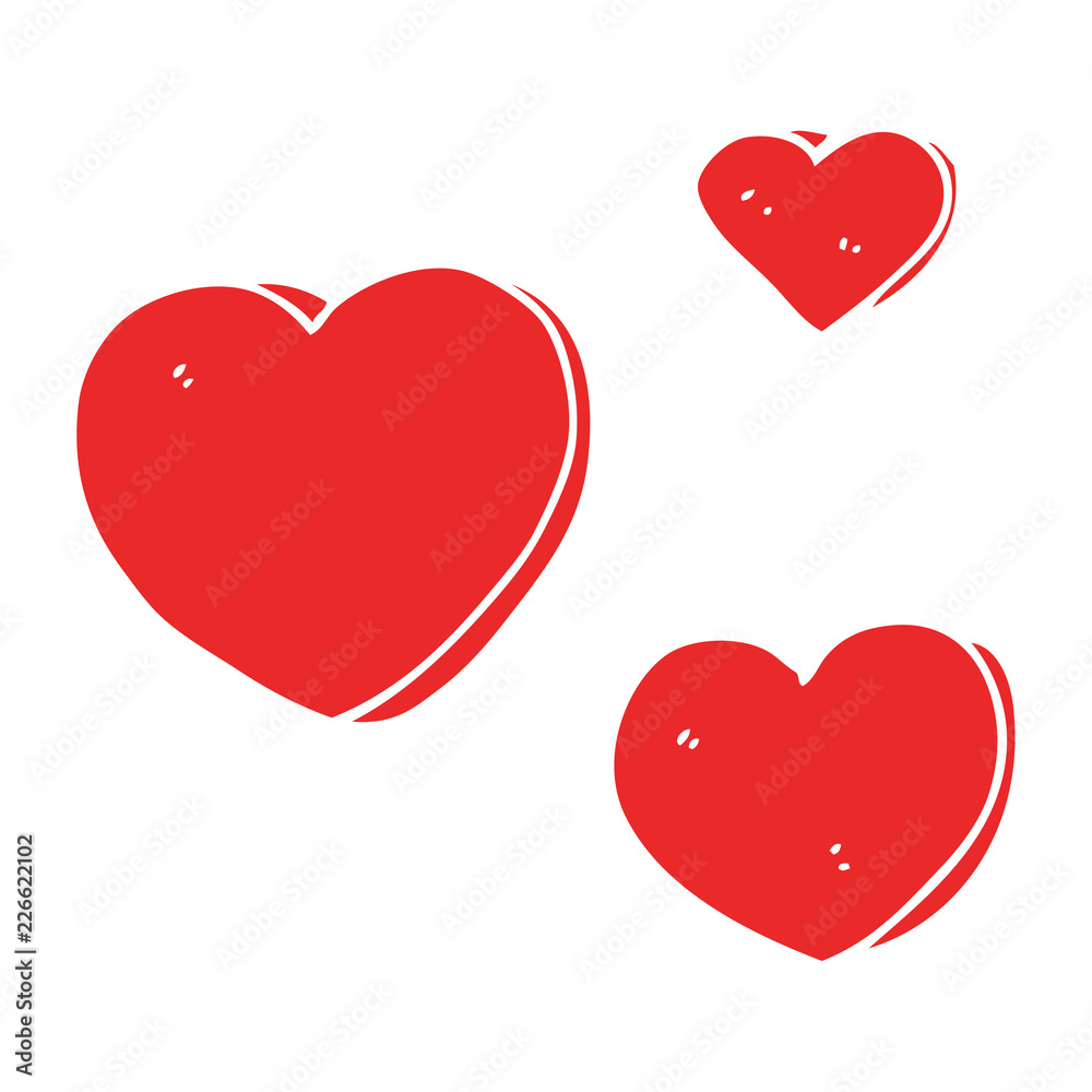flat color style cartoon love hearts