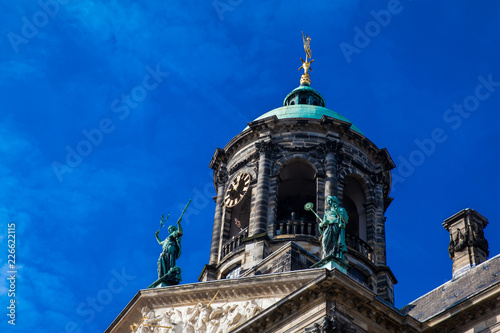 Detail of the Royal Palace of Amsterdam located at Dam Square photo
