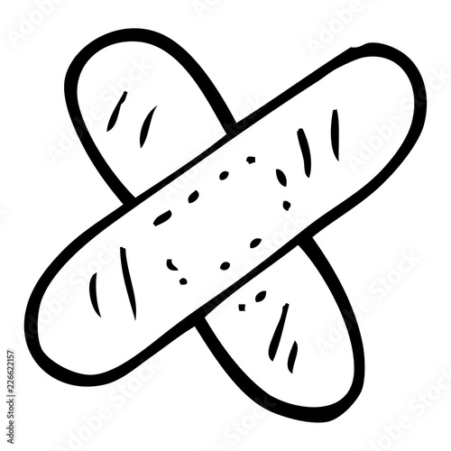 line drawing cartoon medical sticking plaster