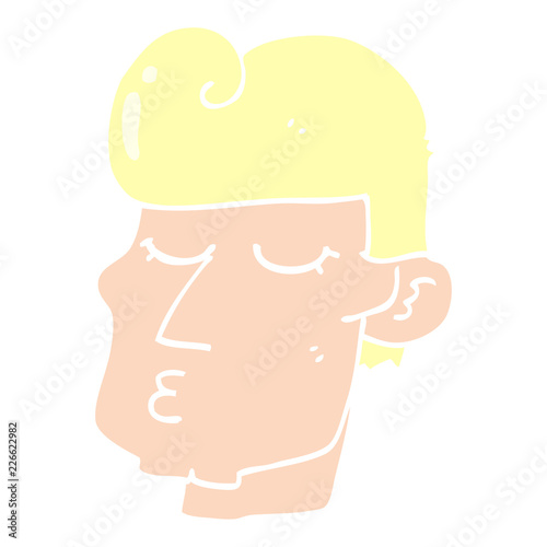 flat color style cartoon handsome man
