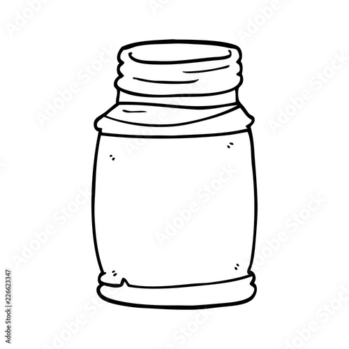 line drawing cartoon of a storage jar
