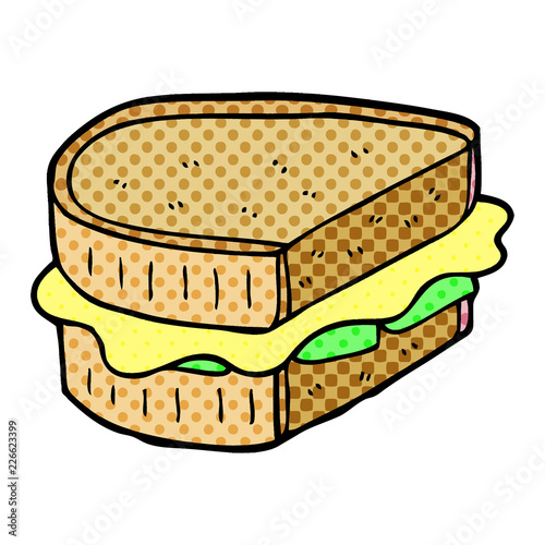 cartoon doodle toasted sandwich