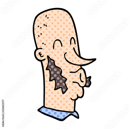 cartoon doodle man with side burns