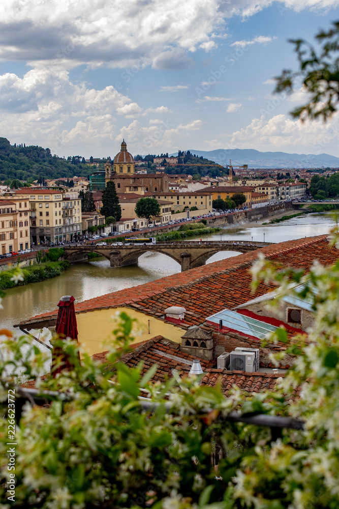 Vertical Bridge over River Arno in Florence