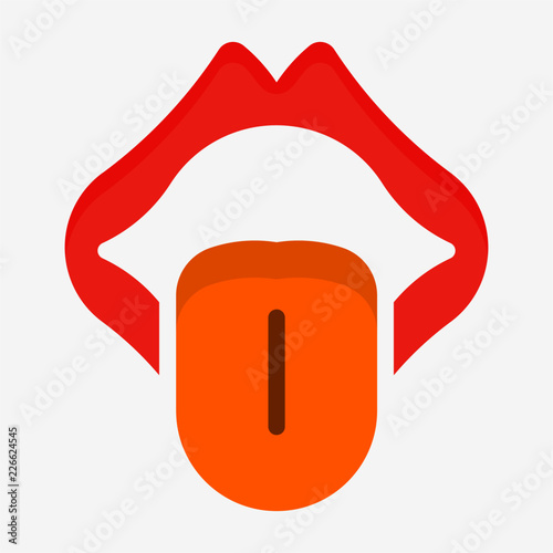 Flat tongue pixel perfect vector icon