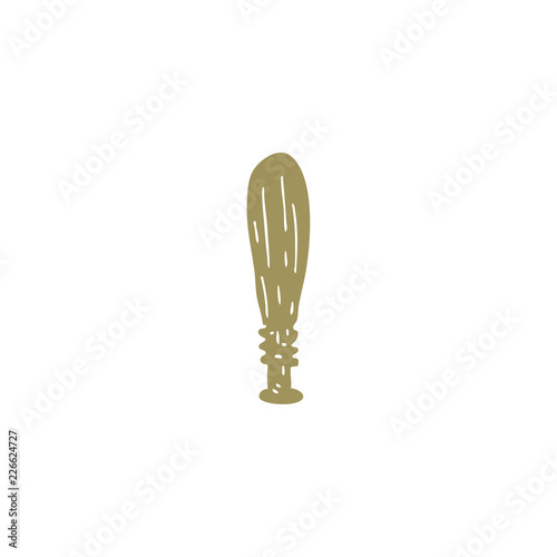 cartoon doodle wooden bat