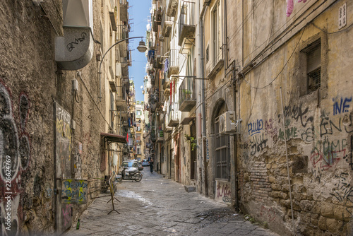 Fototapeta Naklejka Na Ścianę i Meble -  Colourful Streets of Naples old town Italy